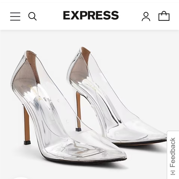 EXPRESS Classic Clear Pointed Toe Pumps women’s size 9 but run like a true 8 - Picture 3 of 4